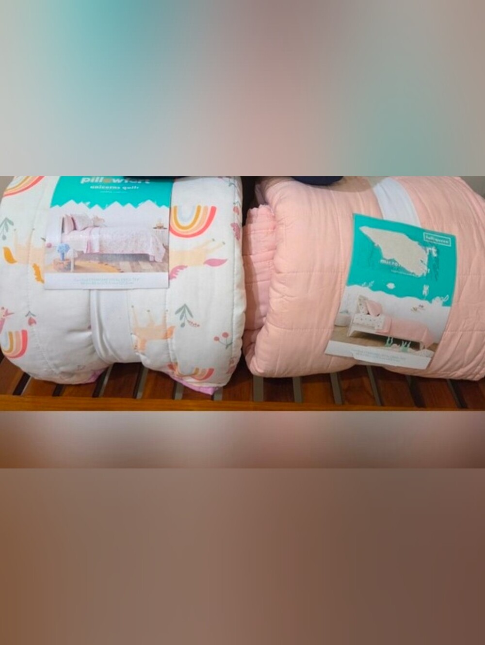 Full/Queen, Twin Box Stitch Microfiber Kids' Quilt Pink, Uniron (New)